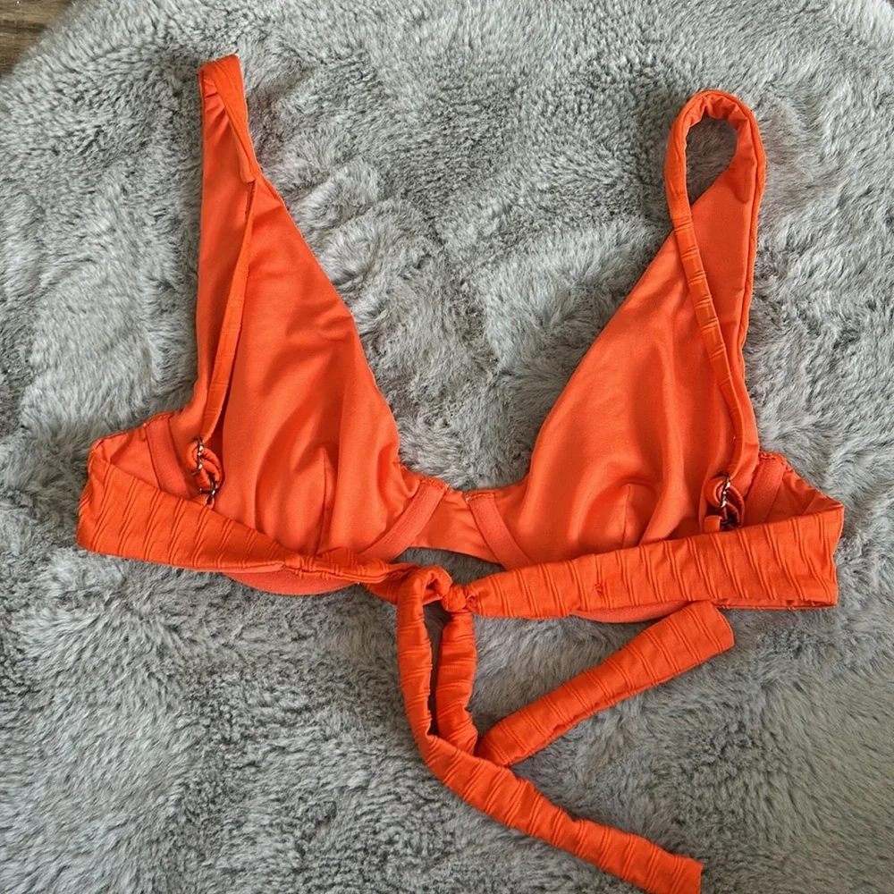 Monday Swimwear Orange Ribbed Underwire Bikini Top